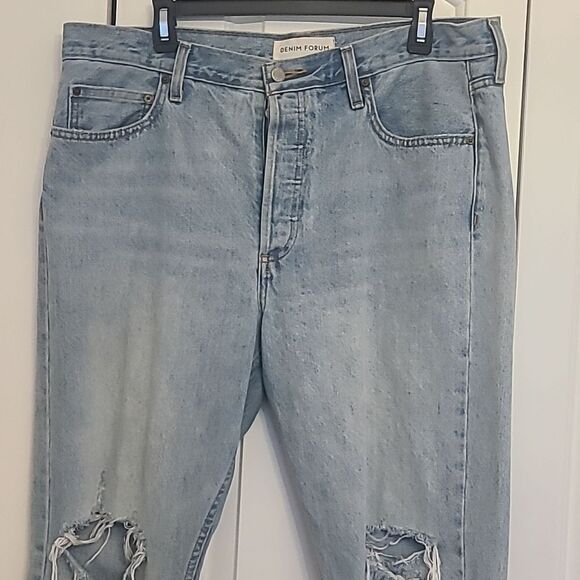 Aritzia Denim Forum The Ex Boyfriend High Waisted Distressed Jeans Size 32 - Picture 4 of 15
